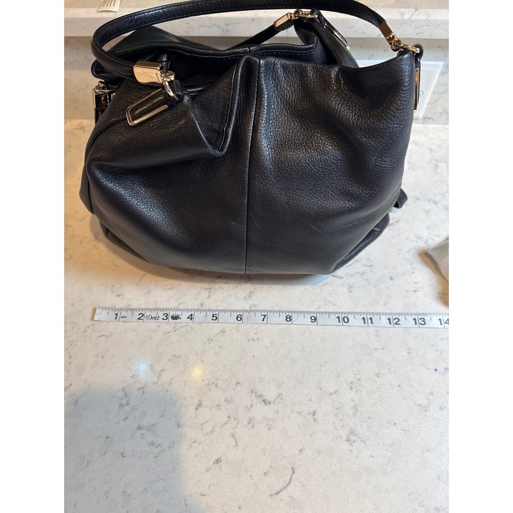 COACH Black Leather Satchel Shoulder Bag Designer Handbag Purse - Picture 17 of 17